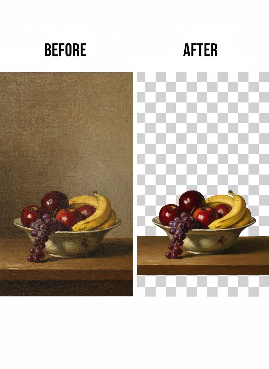 remove textured canvas background from oil painting scans - Professional Guide